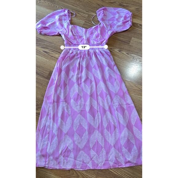 Collective Concepts pink Sweetheart bustier  open back Midi Dress size small - Picture 3 of 11